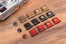 Wood Camera Hot Shoe Cover Shutter Release Button Cap Kit For  X100 XT4