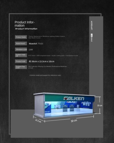 1/64 Diorama City Car Garage Model LED Lighting Car Tuning Workshop Scene Model - Picture 16 of 22