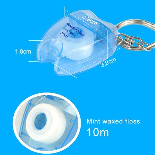 10 Meter Floss Roll Mint Flavored Micro Wax Floss Roll Portable Keychain - Picture 2 of 19