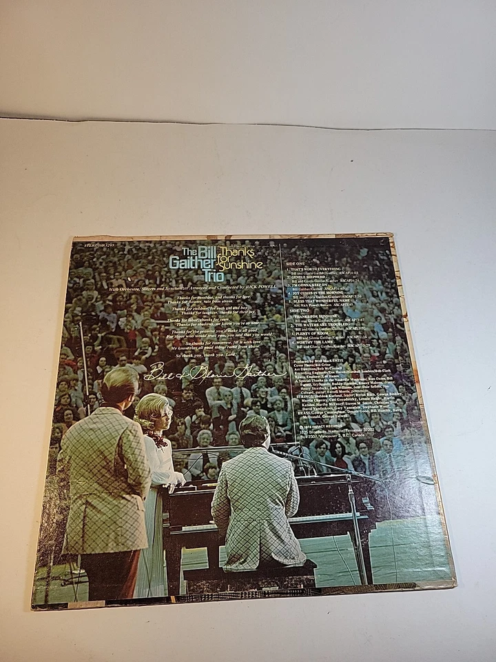 The Bill Gaither Trio Thanks For Sunshine LP Vinyl Record Album - Image 4 of 4