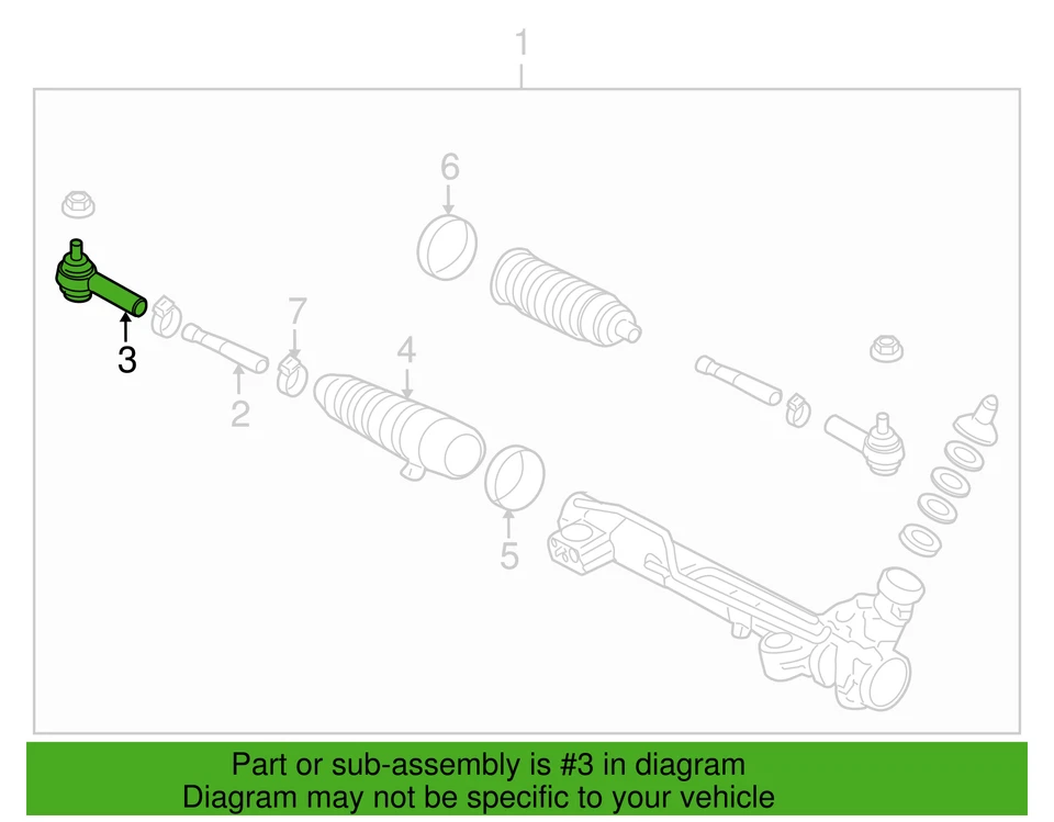 Ford F-150 2004-2008 dirección exterior barra de amarre extremo Motorcraft MEOE-76 Foto 4 de 4