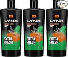 Lynx Jungle Fresh 3-in-1 Shower Gel 700ml x3 Men’s Body Wash Long-Lasting Soft 7.63 per litre