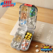 Daily Weekly Pill Organiser Box Portable 10 Compartment Medicine Storage Case