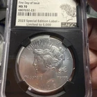 2023 Silver Peace Dollar $1 FDOI NGC MS70 .999 Ag