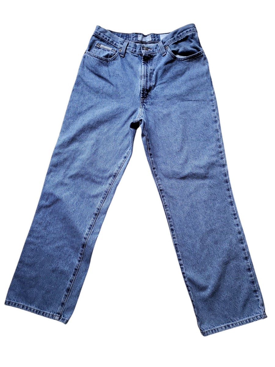 Perry Ellis Men’s Relaxed Fit Straight Legs Denim Blue Jeans  Measures