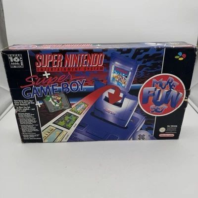 Super Nintendo SNES More Fun Set OVP CIB Super Mario World + Super Gameboy - Bild 1 von 4
