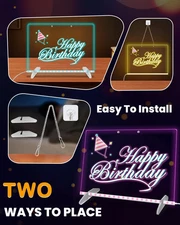 LED Note Board 7 Colors 13.8"X10" Acrylic Dry Erase Light 4 Modes Led Drawing