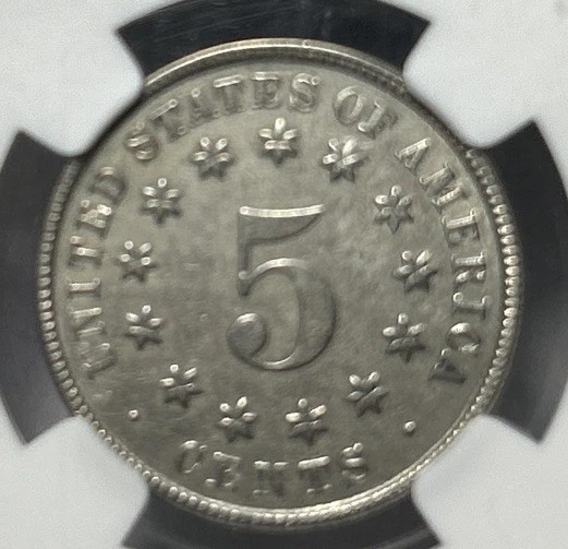 Terminal Die State 1883/82 FS-302 Shield Nickel! NGC Au Cleaned, Free Shipping - Image 4 of 4