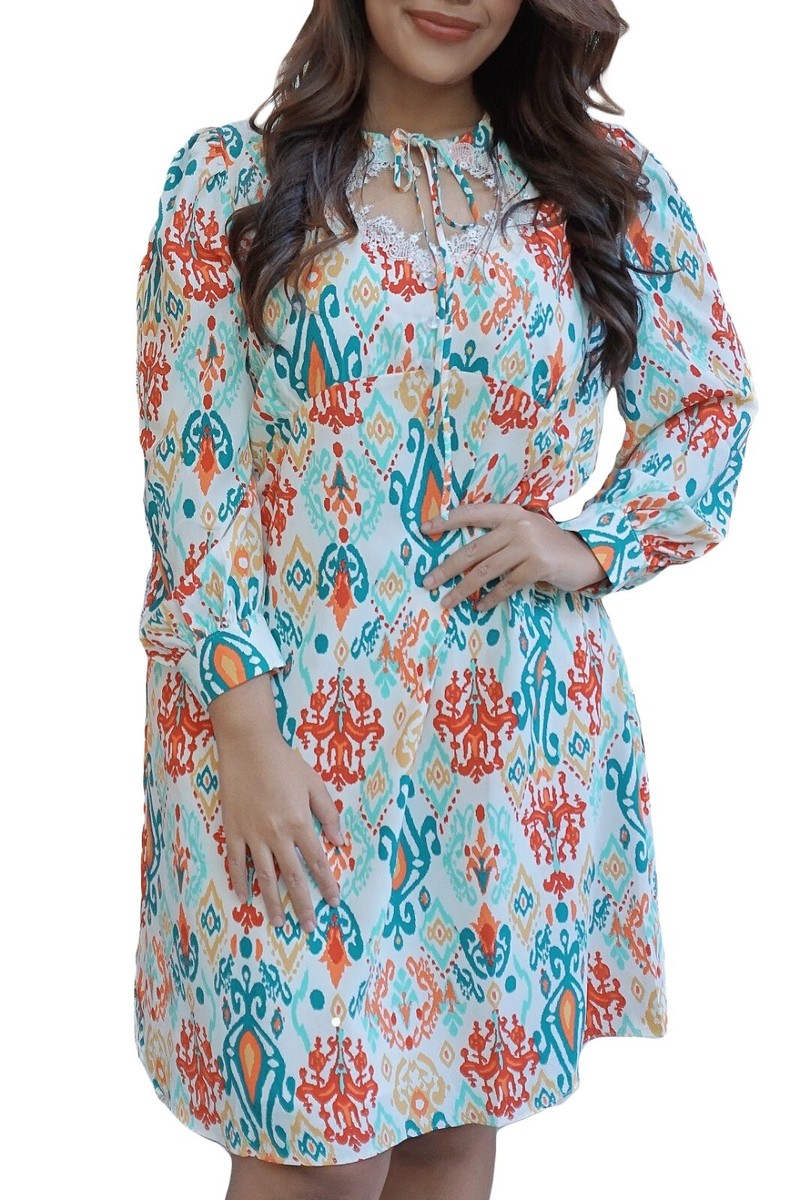 green plus size boho dress Green Boho Floral Mini Dress – Wrap Style V-Neck A-Line Summer Dress in Green | Women's Boho Fashion | XL