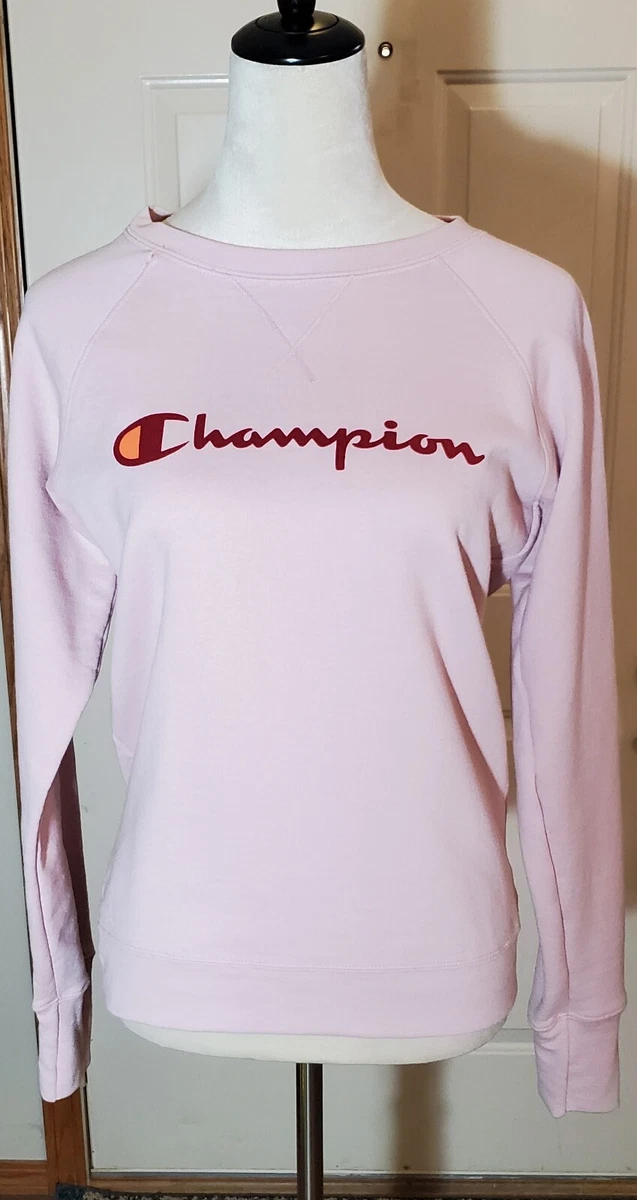 Womens Champion Dusty Pink Sweatshirt With Logo Front Sz.Sm eBay