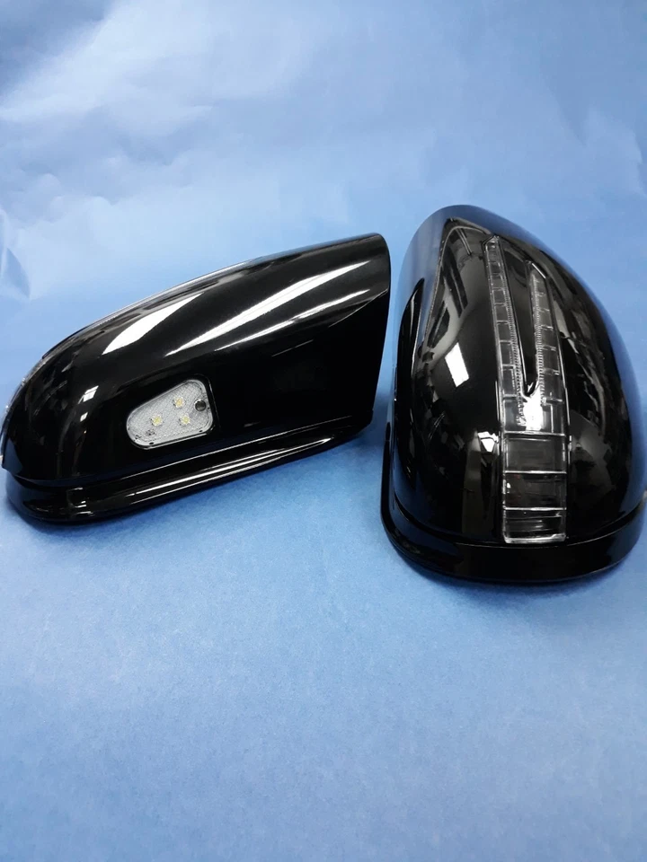 DOS CUBIERTAS DE ESPEJO RETROVISOR PUERTA LED NEGRO FLECHA PARA MERCEDES BENZ W215 CLASE CL 2003-2006 Foto 3 de 4