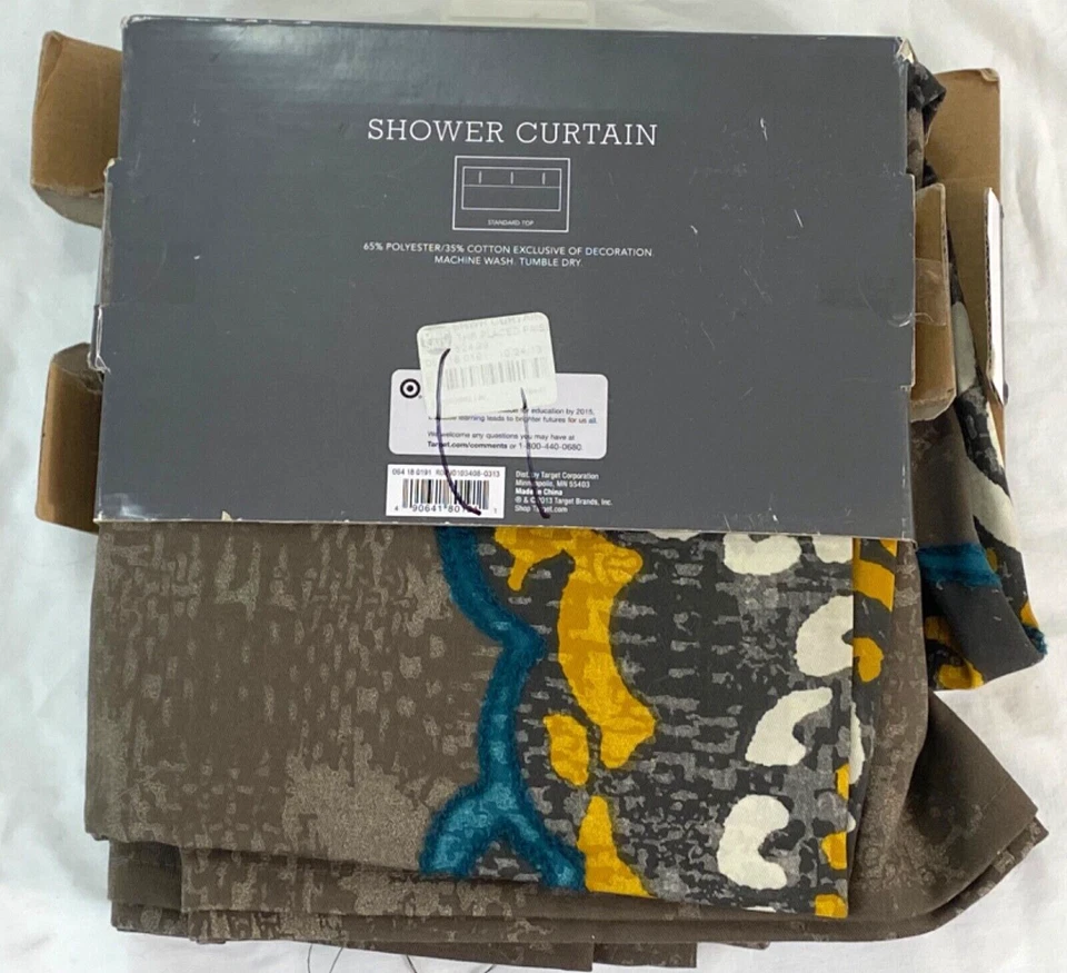 Umbral Cortina de Ducha 72"x72" Poliéster Algodón Estándar Top Paisley Abedul Foto 3 de 4