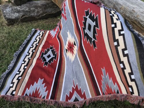 Large Indian Tribal Navajo Decorative Blanket Aztec Camping Picnic Beach Rug - Bild 2 von 36