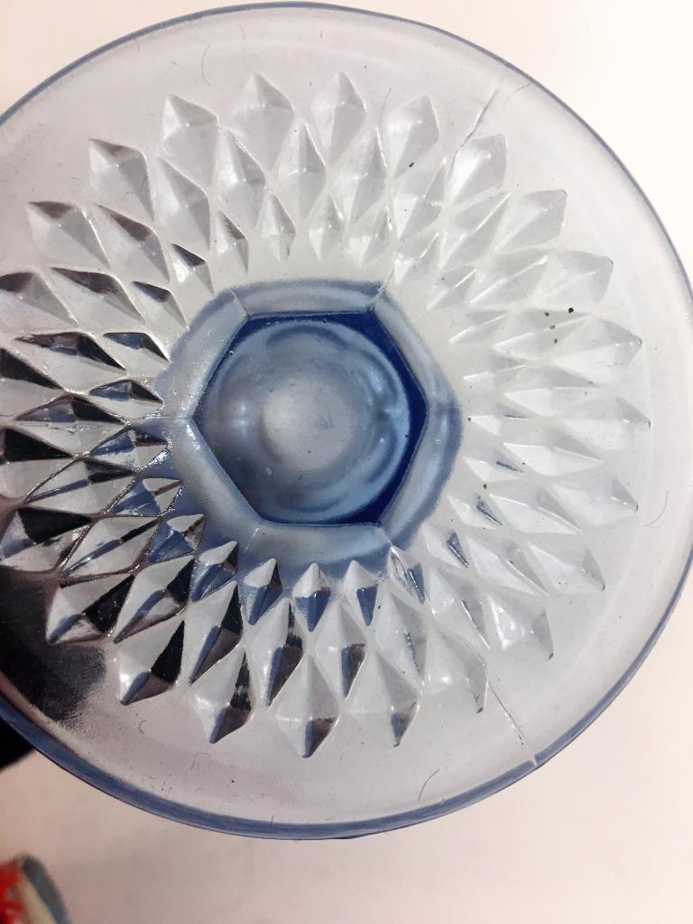 Indiana Glass Diamond Point Azure Blue 1966 Vintage Vase 8