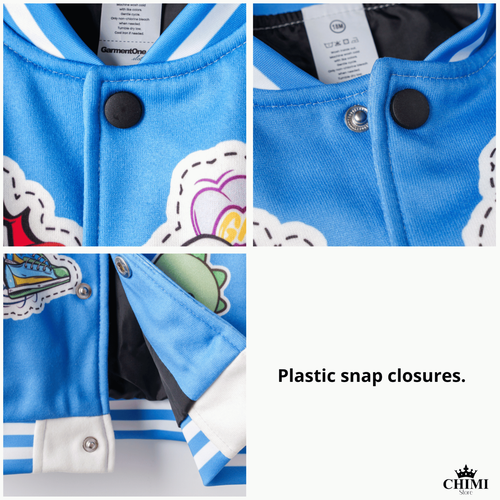 SPRUNKI Kids' Varsity Baseball Jacket. Athletic Bomber Jacket for Boys and Girls - Picture 12 of 19