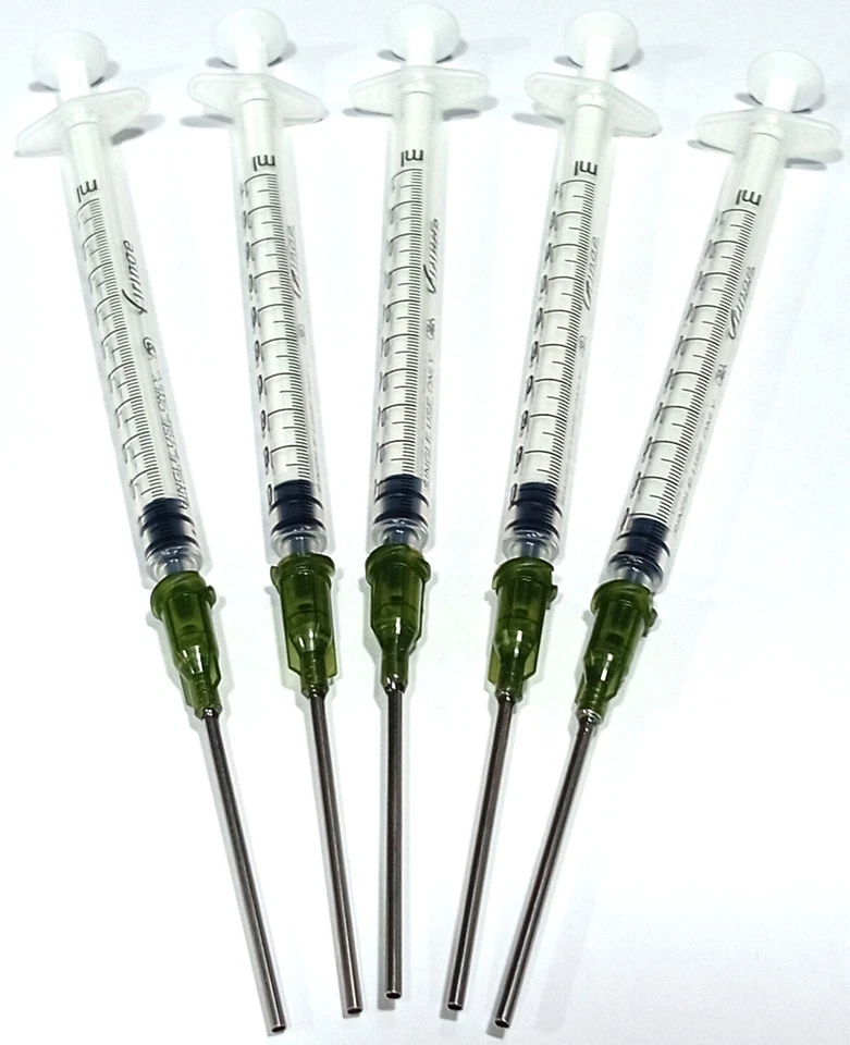 5pcs 1ml injection 5 Blunt Tip Syringe Needle Luer Cap Dispensing Liquid Refill