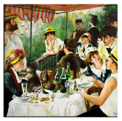 Pierre Renoir-Frühstück der Ruderer-90x90-Ölgemälde Handgemalt Wandbild G00606