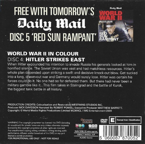 WWII IN COLOUR - MAIL PROMO DVD - 13 TITLES SELECT FROM DROP DOWN MENU - Imagen 7 de 25