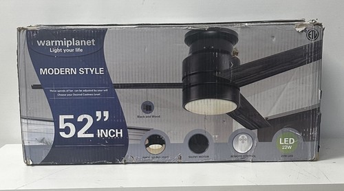 warmiplanet Flush Mount Ceiling Fan with Lights Remote Control, 52-Inch, Blac... - Picture 6 of 6