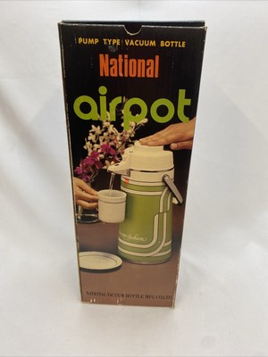 Vintage Pump Action Vakuumflasche 2,5 L von National. Im Originalkarton. ED