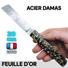 Couteau 20/20 Le Fidèle Or 24 carats Lame Damas Made In FRANCE