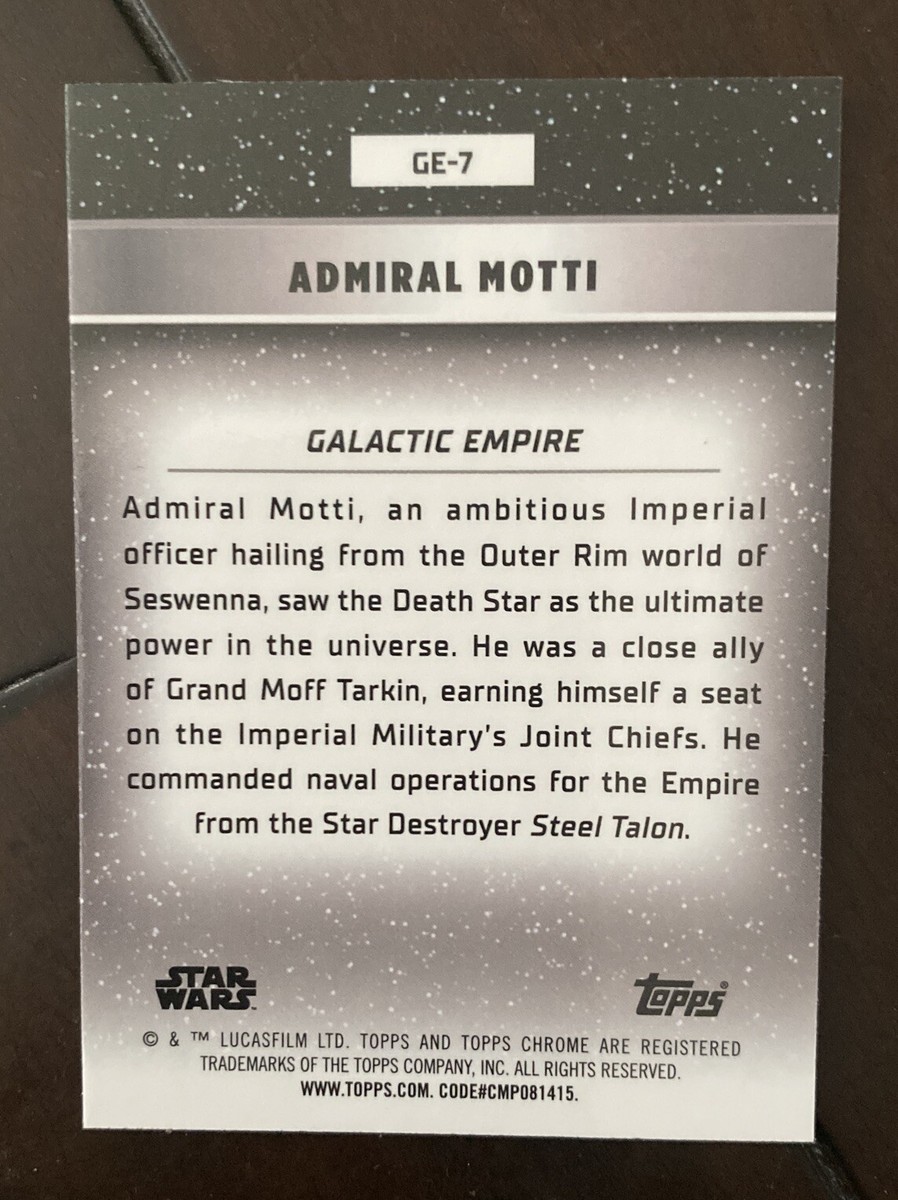 2024 Topps Star Wars Chrome Admiral Motti Galactic Empire