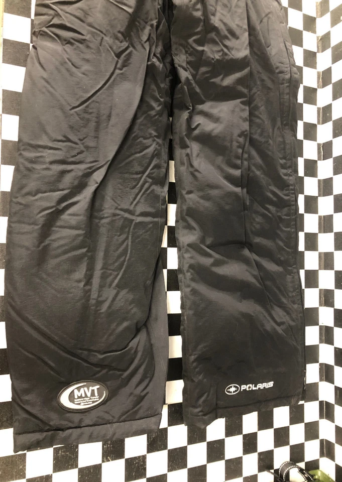 Polaris OEM Mens Medium Black Waterproof MVT Snowmobile Bibs - Image 3 of 4