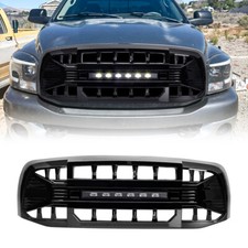 Gloss Black Armor Grille Woff-road Light For 2006-2009 Dodge Ram 1500 2500 3500