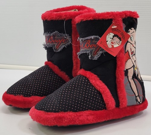 *B3) Betty Boop 2011 King Features Fuzzy Slipper Boots Size 38 (7-7.5) - Picture 2 of 13