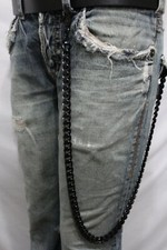 New Men Black Metal Wallet Chain Jeans Biker Extra Long 33" Strong Bold Trucker