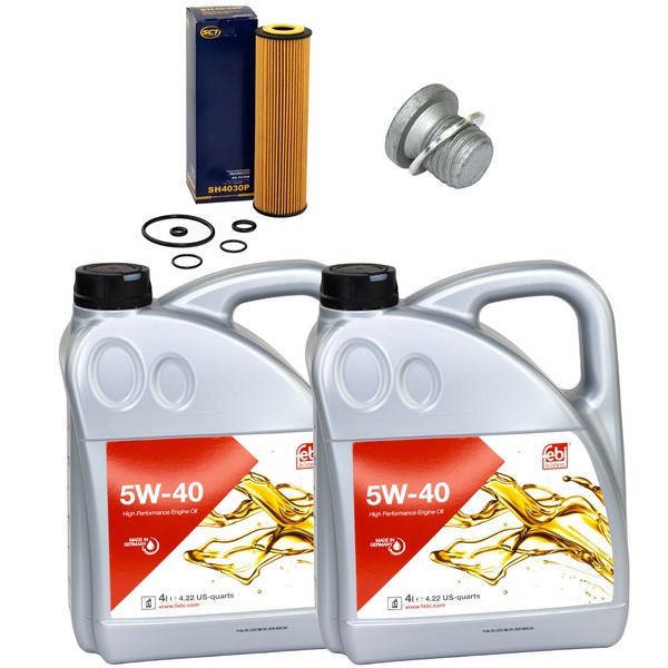 MotoröL Set Febi SAE 5W-40 8 Liter + ÖLfilter + Schraube FüR Mercedes Sprinter-image