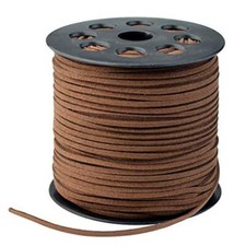 100 Yards Suede Cord, Leather Cord 2.6mm x 1.5mm Suede Lace Faux Leather Coffee