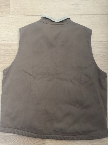Wolverine Canvas Sherpa Lined Vest Jacket Mens XL Full Zip Pockets Brown Work - Picture 7 of 8