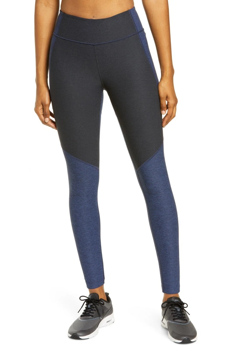 Outdoor Voices Women's Two-Tone Warm Up Legging in Blue & Black