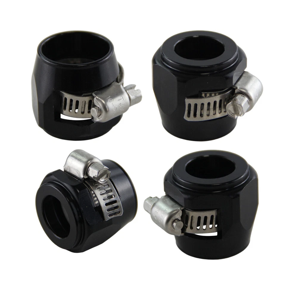 10AN AN10 21 mm ID Manguera de Combustible Línea Cubierta Extremo Abrazadera Acabador Montaje 4 Piezas Negro Foto 2 de 4