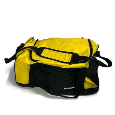 Vintage Wilson Duffle Bag Black Yellow Gym Tennis Bag Shoulder