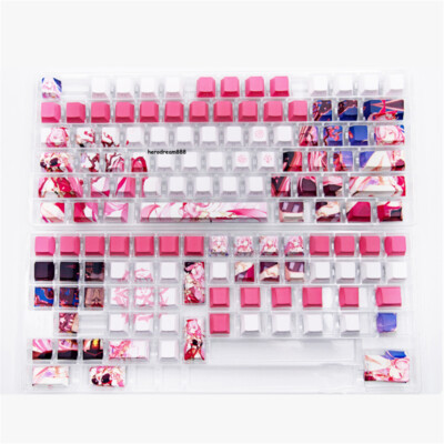 Honkai Impact 3 Elysia 135 Keycaps Anime Side Engraved for Cherry MX Keyboard 