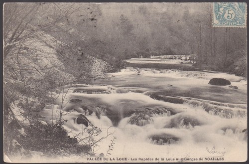 Vallée de la Loue 25 Gorges de Noailles CPA écrite à Mr LAPORTE 71 Sennecey 1904