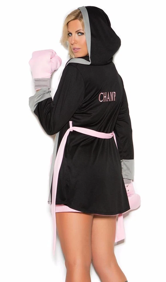 拳击服装上衣短裤连帽长袍加厚手套粉色 99070 3X/4X — 第 2/4 张图片