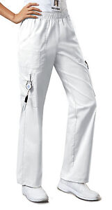 Cherokee Workwear Natural Rise Tapered Pull-On Cargo Pant Tall 4200T WHTW White