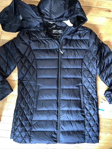 $170 NWT Michael Kors Ultra Light Weight Down Fill Hood Admiral Color Coat Sz XL - Picture 4 of 14