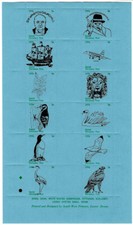 GB 1976 Exeter Christmas Post Sheet Blue, Winston Churchill Birds etc UNM/MNH 