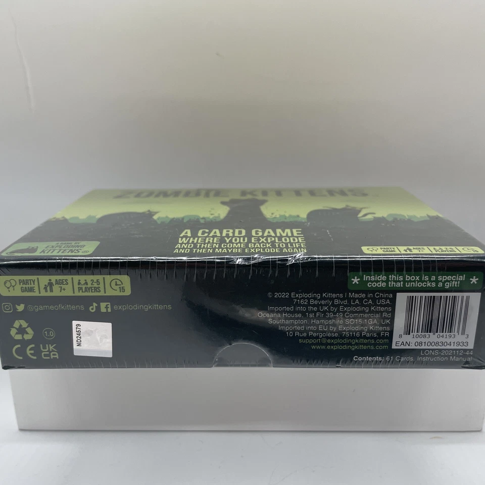 NEW ZOMBIE KITTENS CARD PARTY GAME BY EXPLODING KITTENS 2-5 PLAYERS AGES 7+ - Image 3 of 3