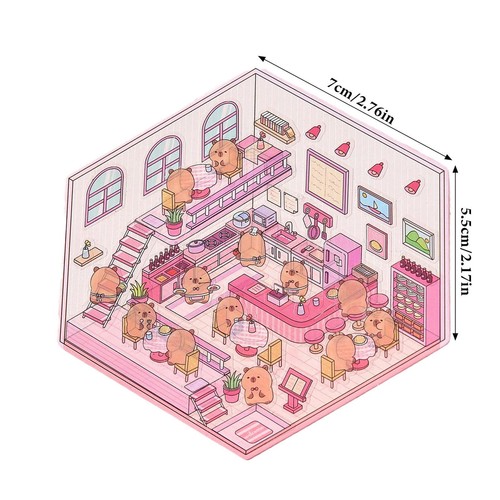 Capybara Cartoon Miniature Scene 3D Landscaping Stickers DIY Cabin Scene - Picture 3 of 16
