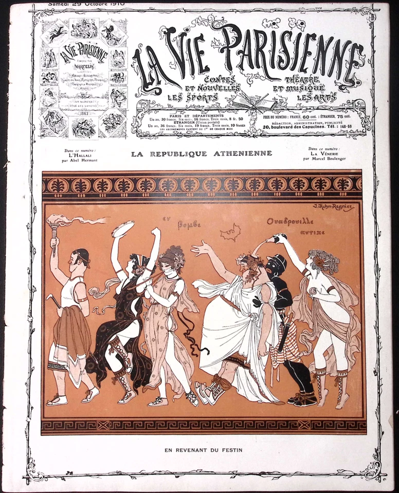 La Vie Parisienne Magazine 29 Oct 1910 Reganiex The Athenian Republic - Image 2 of 4