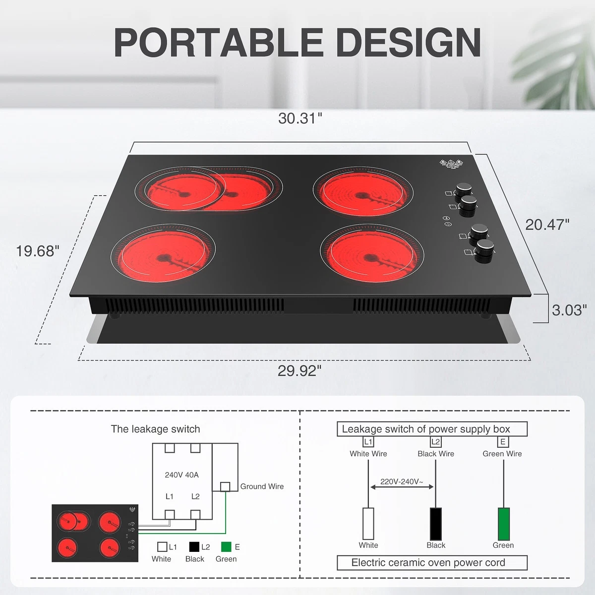 4 burner electric stove portable deals