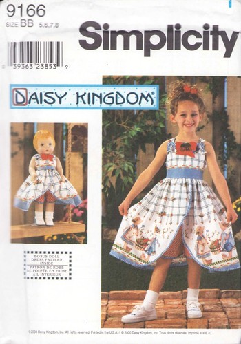 Daisy Kingdom Child & Doll Dress Sewing Simplicity 9166 UNCUT FF Sz 5-8 - Picture 1 of 2