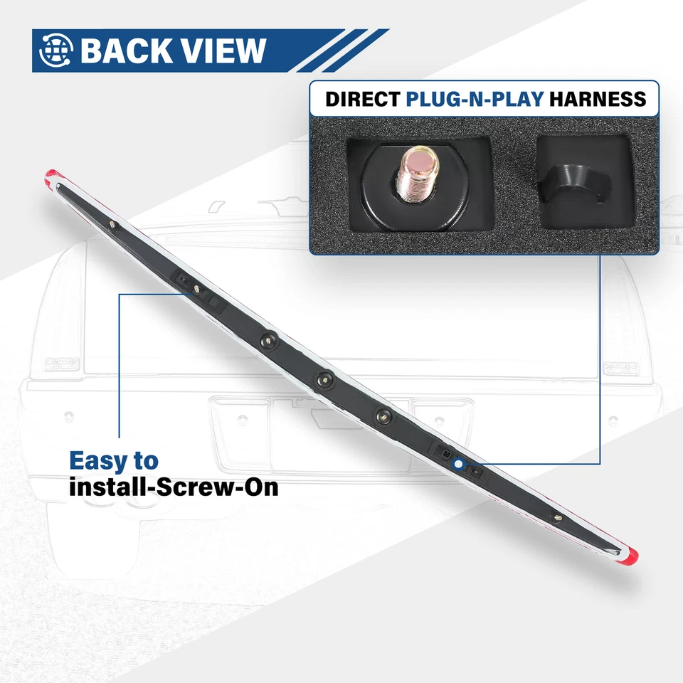 [LED COMPLETO] PARA CADILLAC DTS 06-11 3ª TERCERA LUZ FRENO TRASERO FARO DE FRENO TRASERO ROJO Foto 4 de 4