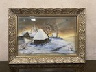 Soviet  Watercolor Painting Winter Landscape Signature N. Smirnova, USSR 1990s