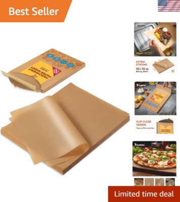 265 Count Oil-Proof Baking Paper Sheets, Extra Strong 10x15 Unbleached Parchment